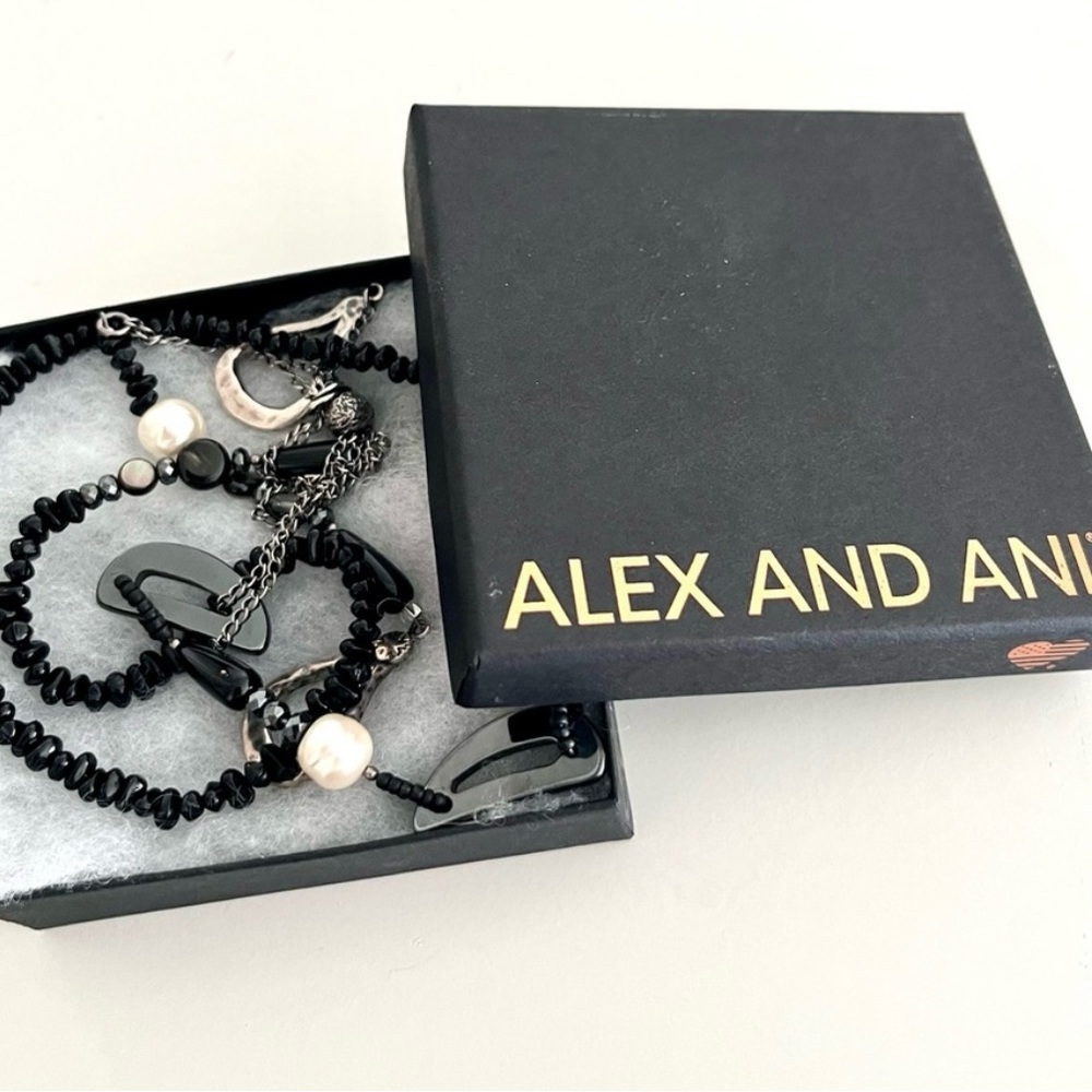 Alex & Ani Long Lariat Bead Statement Necklace